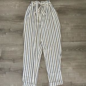 Striped paperbag pants